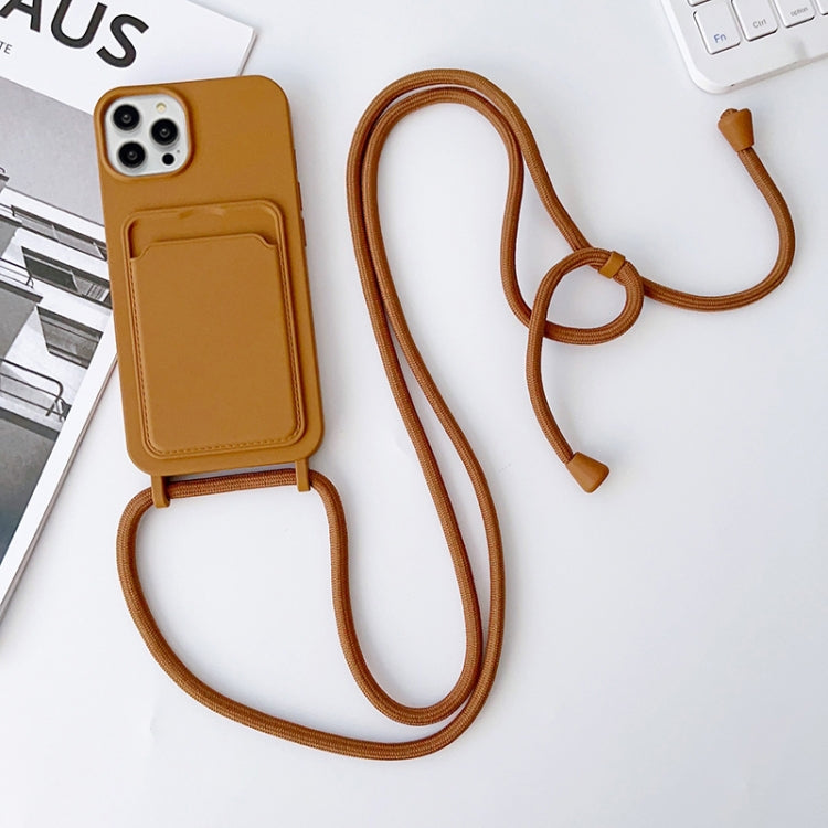 Crossbody Lanyard Elastic Silicone Card Holder Phone Case, For iPhone 15 Pro