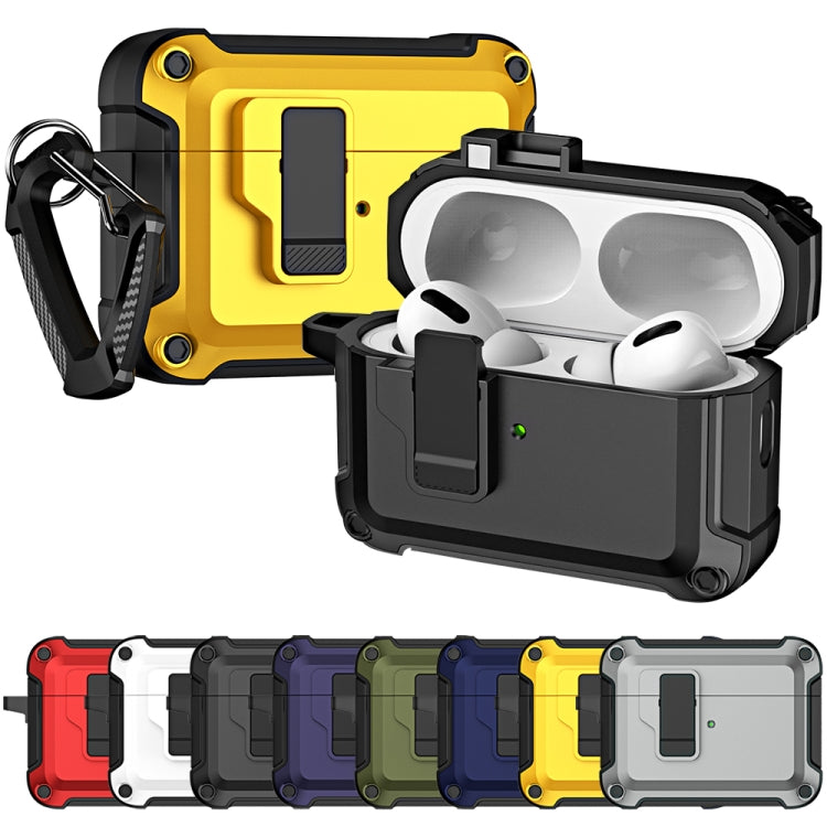 Étui de protection pour écouteurs Bluetooth sans fil en TPU et PC avec verrouillage et crochet, pour AirPods Pro 2