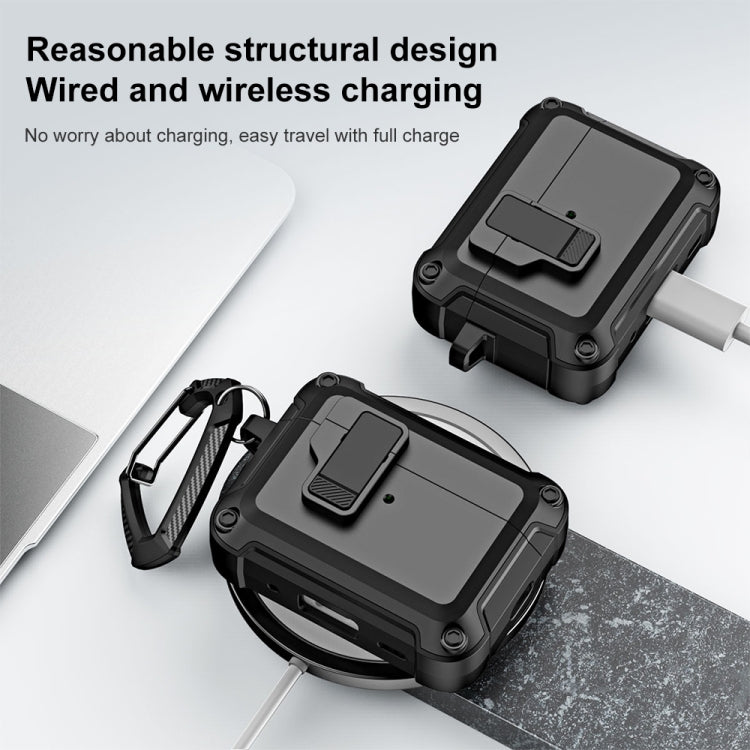 Étui de protection pour écouteurs Bluetooth sans fil en TPU et PC avec verrouillage et crochet, pour AirPods Pro 2