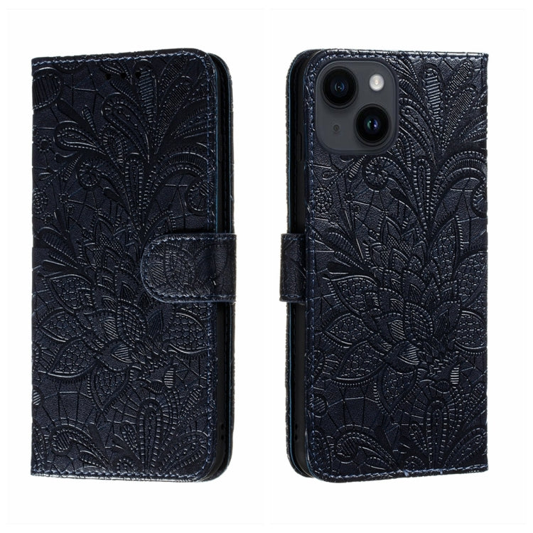 Lace Flower Embossing Flip Leather Phone Case, For iPhone 16, For iPhone 15 Pro Max, For iPhone 15 Pro, For iPhone 15 Plus