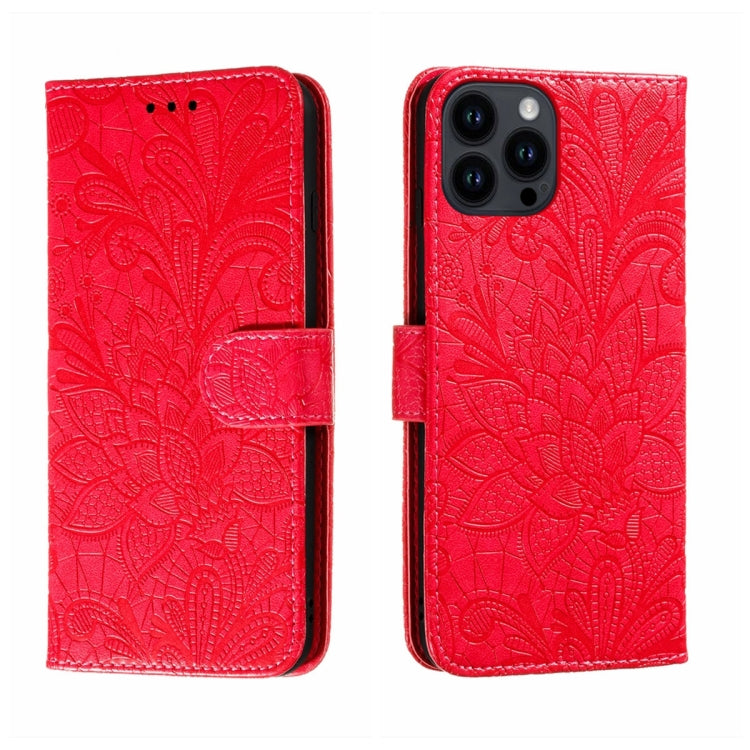 Lace Flower Embossing Flip Leather Phone Case, For iPhone 16, For iPhone 15 Pro Max, For iPhone 15 Pro, For iPhone 15 Plus