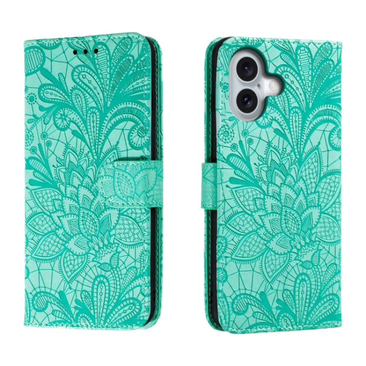 Lace Flower Embossing Flip Leather Phone Case, For iPhone 16, For iPhone 15 Pro Max, For iPhone 15 Pro, For iPhone 15 Plus