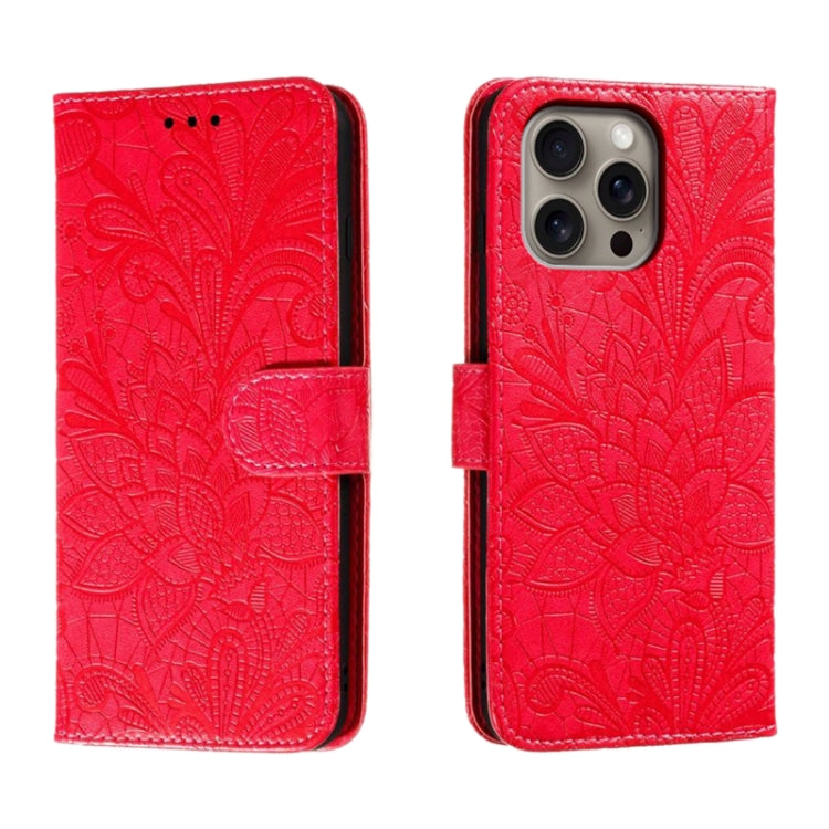 Lace Flower Embossing Flip Leather Phone Case, For iPhone 16e, For iPhone 16 Pro Max, For iPhone 16 Pro, For iPhone 16 Plus