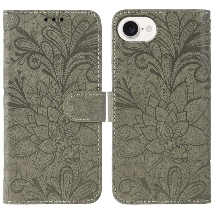 Lace Flower Embossing Flip Leather Phone Case, For iPhone 16e, For iPhone 16 Pro Max, For iPhone 16 Pro, For iPhone 16 Plus