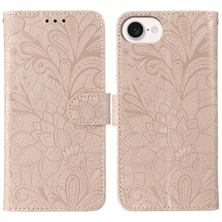 Lace Flower Embossing Flip Leather Phone Case, For iPhone 16e, For iPhone 16 Pro Max, For iPhone 16 Pro, For iPhone 16 Plus