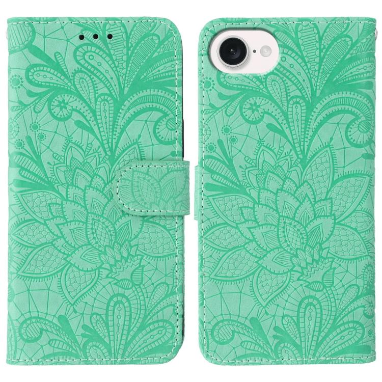 Lace Flower Embossing Flip Leather Phone Case, For iPhone 16e, For iPhone 16 Pro Max, For iPhone 16 Pro, For iPhone 16 Plus