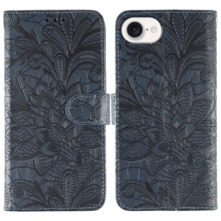 Lace Flower Embossing Flip Leather Phone Case, For iPhone 16e, For iPhone 16 Pro Max, For iPhone 16 Pro, For iPhone 16 Plus