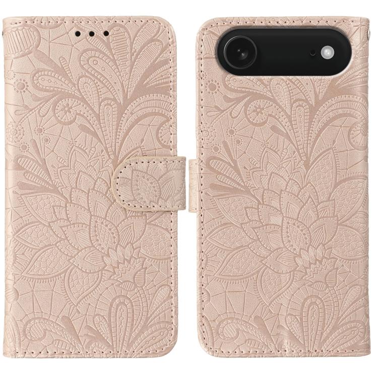 Lace Flower Embossing Flip Leather Phone Case, For iPhone 16e, For iPhone 16 Pro Max, For iPhone 16 Pro, For iPhone 16 Plus