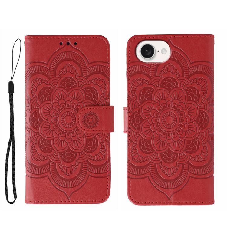 Sun Mandala Embossing Leather Phone Case, For iPhone 17 Pro Max, For iPhone 17 Pro, For iPhone 17