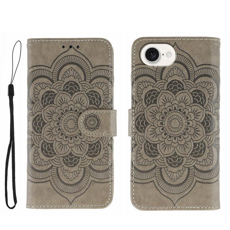 Sun Mandala Embossing Leather Phone Case, For iPhone 17 Pro Max, For iPhone 17 Pro, For iPhone 17