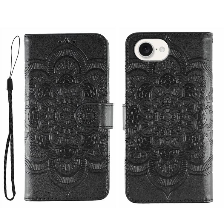 Sun Mandala Embossing Leather Phone Case, For iPhone 17 Pro Max, For iPhone 17 Pro, For iPhone 17