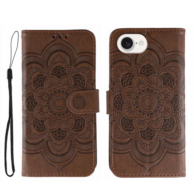 Sun Mandala Embossing Leather Phone Case, For iPhone 17 Pro Max, For iPhone 17 Pro, For iPhone 17