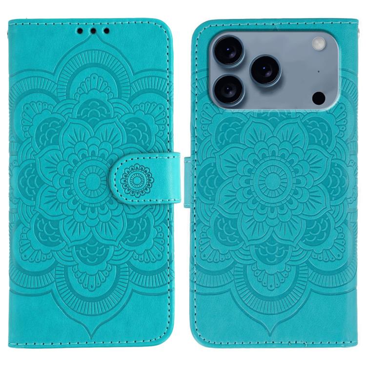 Sun Mandala Embossing Leather Phone Case, For iPhone 17 Pro Max, For iPhone 17 Pro, For iPhone 17