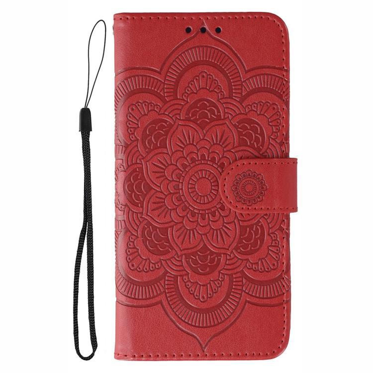 Sun Mandala Embossing Leather Phone Case, For iPhone 17 Air, For iPhone 16e, For iPhone 15 Pro Max