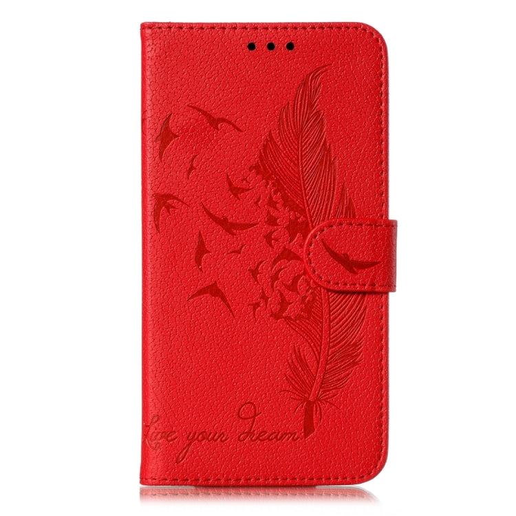 Feather Pattern Litchi Texture Leather Phone Case