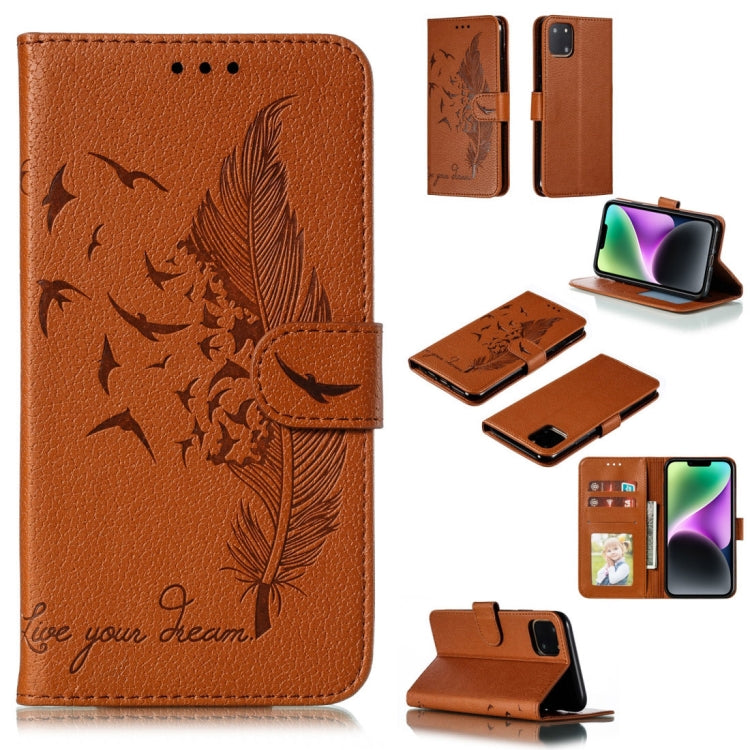 Feather Pattern Litchi Texture Leather Phone Case, For iPhone 15 Pro Max, For iPhone 15 Pro, For iPhone 15 Plus, For iPhone 15