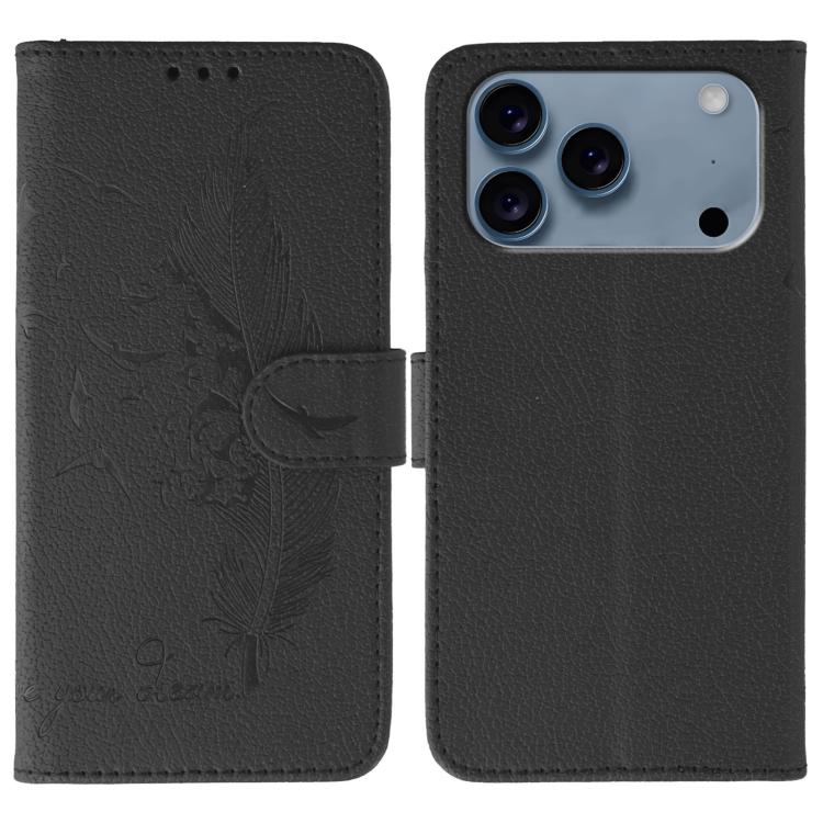Feather Pattern Litchi Texture Leather Phone Case, For iPhone 17 Pro Max, For iPhone 17 Pro, For iPhone 17, For iPhone 17 Air
