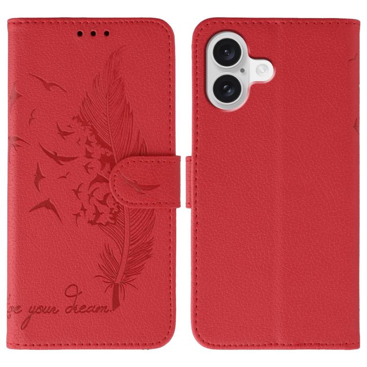 Feather Pattern Litchi Texture Leather Phone Case, For iPhone 17 Pro Max, For iPhone 17 Pro, For iPhone 17, For iPhone 17 Air