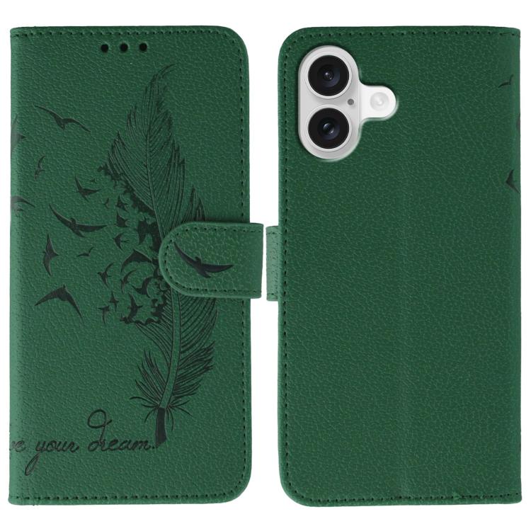 Feather Pattern Litchi Texture Leather Phone Case, For iPhone 17 Pro Max, For iPhone 17 Pro, For iPhone 17, For iPhone 17 Air