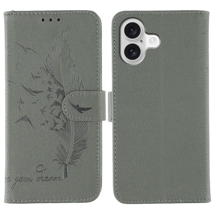 Feather Pattern Litchi Texture Leather Phone Case, For iPhone 17 Pro Max, For iPhone 17 Pro, For iPhone 17, For iPhone 17 Air