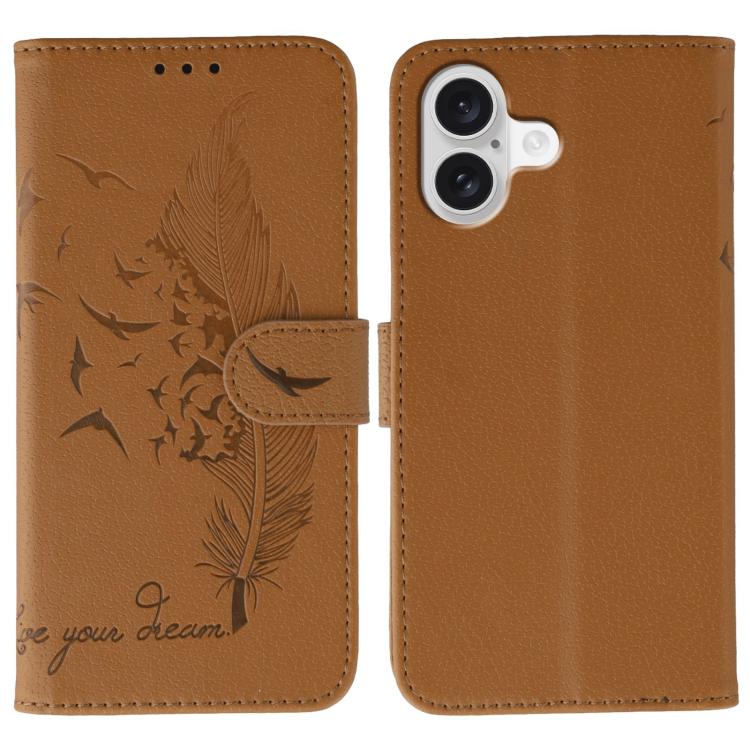 Feather Pattern Litchi Texture Leather Phone Case, For iPhone 17 Pro Max, For iPhone 17 Pro, For iPhone 17, For iPhone 17 Air