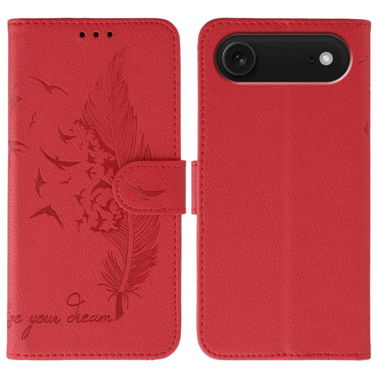 Feather Pattern Litchi Texture Leather Phone Case, For iPhone 17 Pro Max, For iPhone 17 Pro, For iPhone 17, For iPhone 17 Air