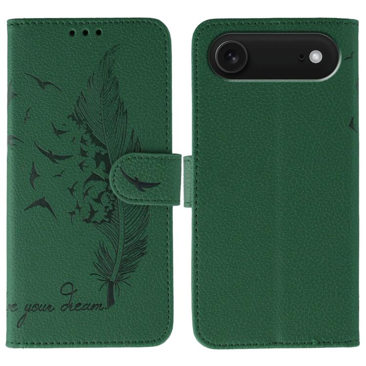 Feather Pattern Litchi Texture Leather Phone Case, For iPhone 17 Pro Max, For iPhone 17 Pro, For iPhone 17, For iPhone 17 Air