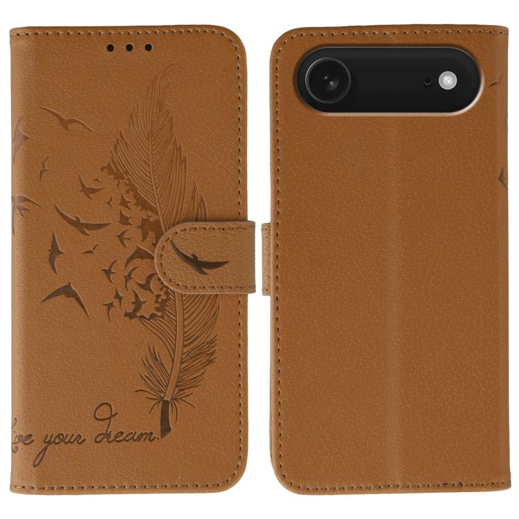 Feather Pattern Litchi Texture Leather Phone Case, For iPhone 17 Pro Max, For iPhone 17 Pro, For iPhone 17, For iPhone 17 Air