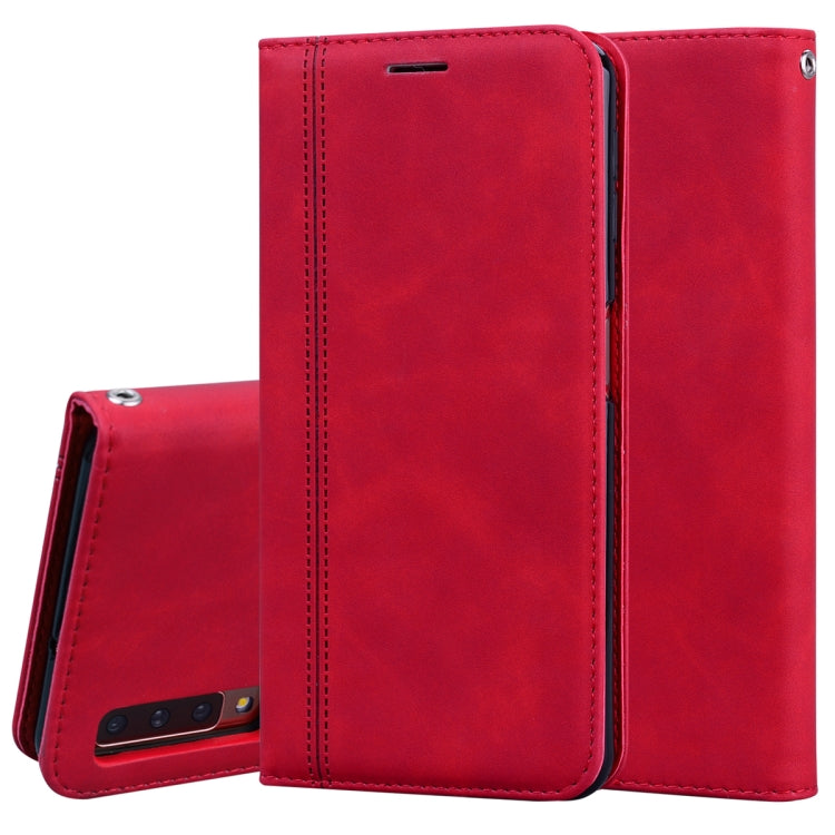 Frosted Business Magnetic Horizontal Flip PU Leather Case with Holder & Card Slot & Lanyard, For Samsung Galaxy A01, For Samsung Galaxy A7 (2018), For Samsung Galaxy A10, For Samsung Galaxy A10s