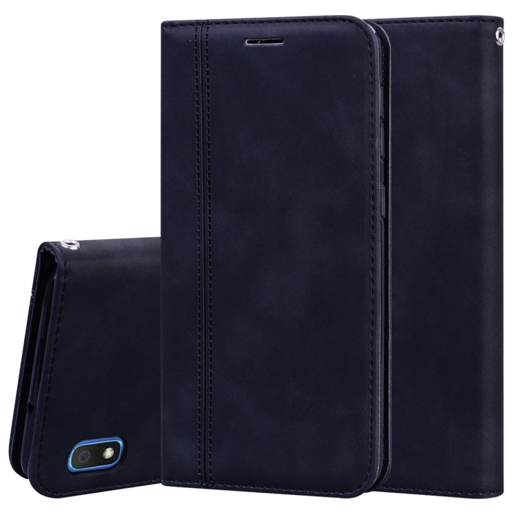 Frosted Business Magnetic Horizontal Flip PU Leather Case with Holder & Card Slot & Lanyard, For Samsung Galaxy A01, For Samsung Galaxy A7 (2018), For Samsung Galaxy A10, For Samsung Galaxy A10s