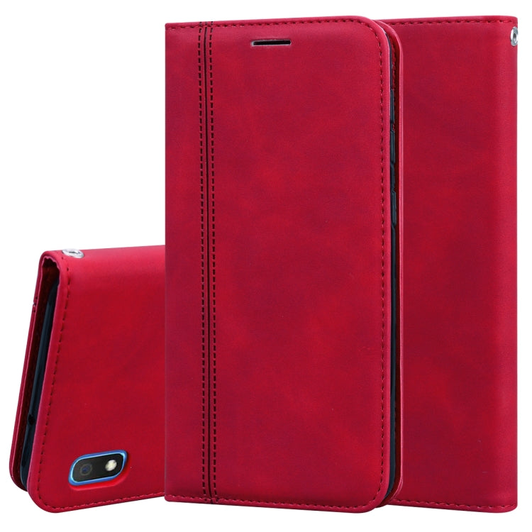 Frosted Business Magnetic Horizontal Flip PU Leather Case with Holder & Card Slot & Lanyard, For Samsung Galaxy A01, For Samsung Galaxy A7 (2018), For Samsung Galaxy A10, For Samsung Galaxy A10s