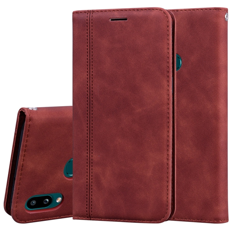 Frosted Business Magnetic Horizontal Flip PU Leather Case with Holder & Card Slot & Lanyard, For Samsung Galaxy A01, For Samsung Galaxy A7 (2018), For Samsung Galaxy A10, For Samsung Galaxy A10s