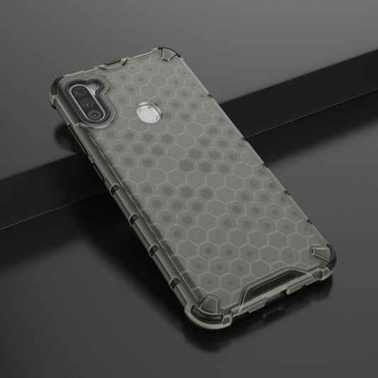 Honeycomb pattern protective phone case designed for Galaxy A11 durability