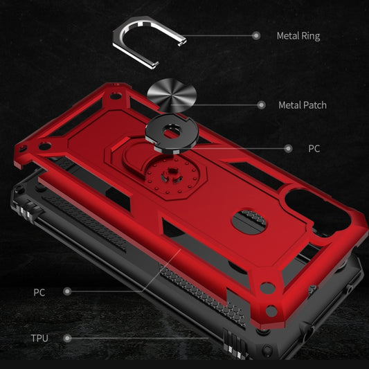 Galaxy A11 case in use with 360 rotating holder for landscape viewing