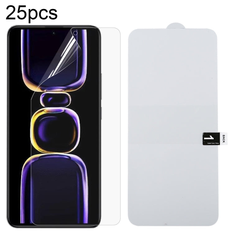 25pcs Full Screen Protector Explosion-proof Hydrogel Film, For Xiaomi Poco X7, For Xiaomi Redmi Turbo 4 Pro, For Xiaomi Redmi 14C 5G, For Xiaomi Poco X7 Pro, For Xiaomi Poco M7 Pro 5G, For Xiaomi Poco C75 5G, For Xiaomi Redmi K80 / K80 Pro             ...