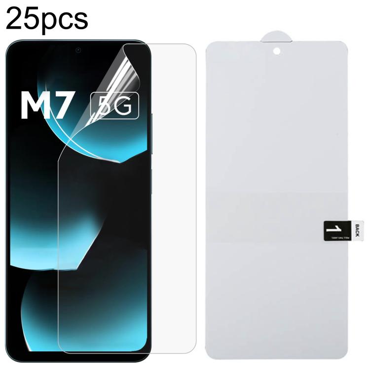25pcs Full Screen Protector Explosion-proof Hydrogel Film, For Xiaomi Poco M7 Plus 5G, For Xiaomi 15T Pro 5G, For Xiaomi 15T 5G, For Redmi 15 4G 171.2mm, For Redmi 15 5G 169.5mm, For Xiaomi Poco C85 4G, For Redmi 15C 4G 171.5mm, For Redmi 15C 5G 173.1m...