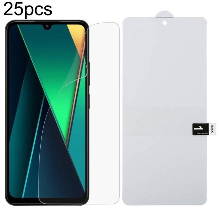 25pcs Full Screen Protector Explosion-proof Hydrogel Film, For Xiaomi 15T Pro 5G, For Xiaomi 15T 5G, For Redmi 15 4G 171.2mm, For Redmi 15 5G 169.5mm, For Xiaomi Poco C85 4G, For Redmi 15C 4G 171.5mm, For Redmi 15C 5G 173.1mm, For Redmi 15C 4G 173.1mm ...