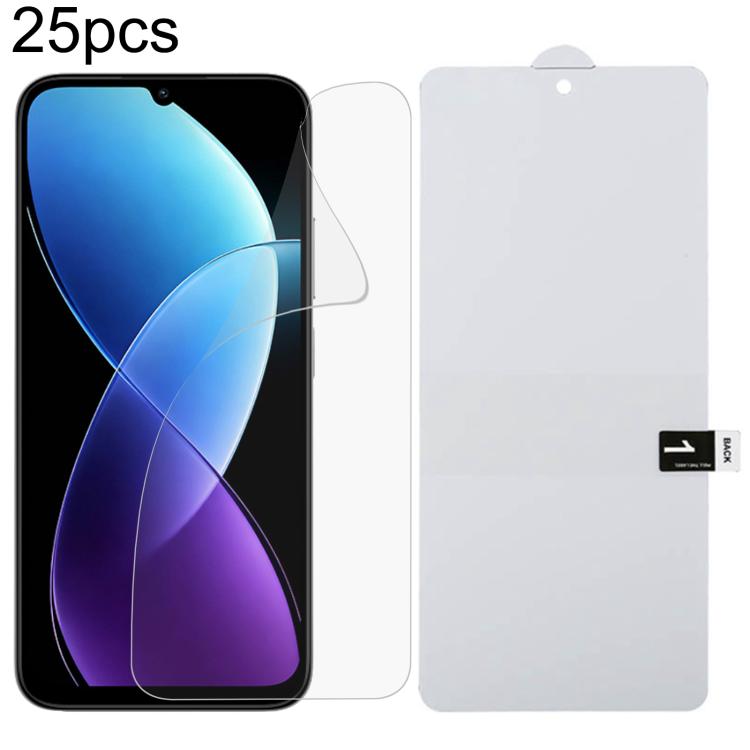 25pcs Full Screen Protector Explosion-proof Hydrogel Film, For Redmi A7 4G 171.8mm, For Redmi 17C 4G, For Redmi K90 Ultra 5G, For Redmi K100 Pro 5G, For Xiaomi 17 Max 5G, For Redmi K90 Max 5G, For Xiaomi Poco C81x 4G, For Xiaomi 17T Pro 5G