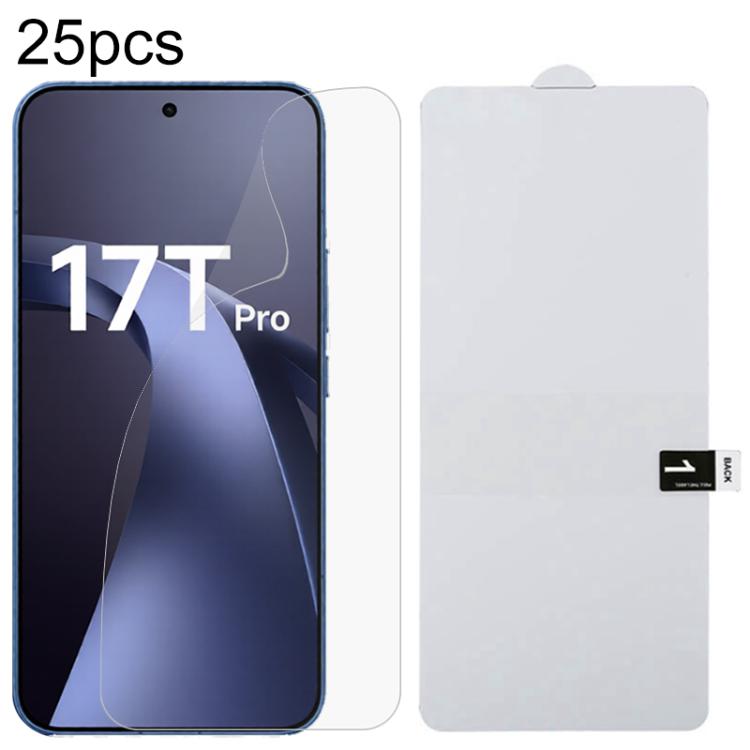 25pcs Full Screen Protector Explosion-proof Hydrogel Film, For Redmi A7 4G 171.8mm, For Redmi 17C 4G, For Redmi K90 Ultra 5G, For Redmi K100 Pro 5G, For Xiaomi 17 Max 5G, For Redmi K90 Max 5G, For Xiaomi Poco C81x 4G, For Xiaomi 17T Pro 5G