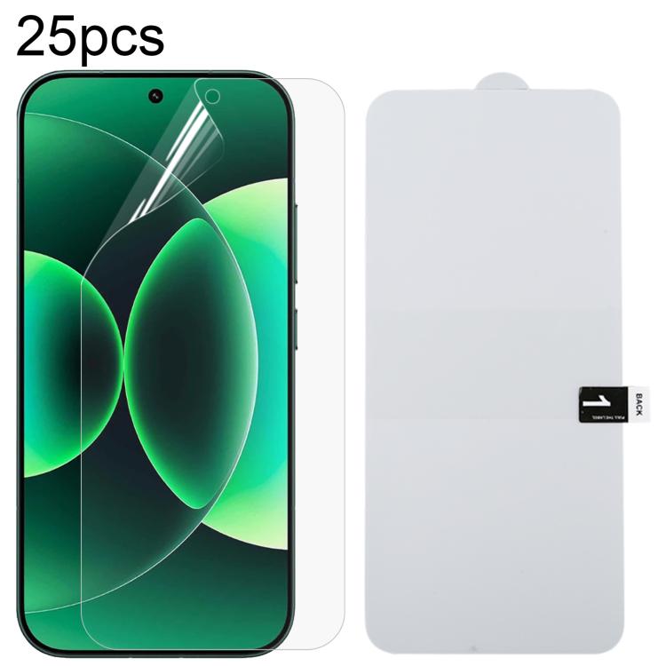 25pcs Full Screen Protector Explosion-proof Hydrogel Film, For Redmi A7 4G 171.8mm, For Redmi 17C 4G, For Redmi K90 Ultra 5G, For Redmi K100 Pro 5G, For Xiaomi 17 Max 5G, For Redmi K90 Max 5G, For Xiaomi Poco C81x 4G, For Xiaomi 17T Pro 5G
