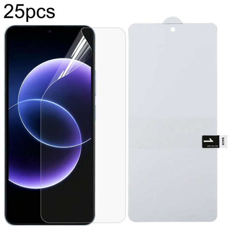 25pcs Full Screen Protector Explosion-proof Hydrogel Film, For Redmi A7 4G 171.8mm, For Redmi 17C 4G, For Redmi K90 Ultra 5G, For Redmi K100 Pro 5G, For Xiaomi 17 Max 5G, For Redmi K90 Max 5G, For Xiaomi Poco C81x 4G, For Xiaomi 17T Pro 5G