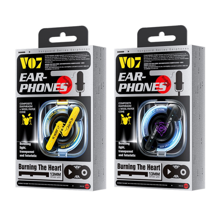 WK V07 Vanguard Series Starshards Wireless Bluetooth Earphone, V07 (Black), V07 (Yellow)