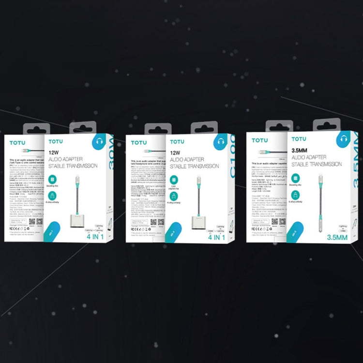 TOTU AD-2 8 Pin to 8 Pin + 3.5mm  Audio Adapter, 8 Pin to 8 Pin + 3.5mm