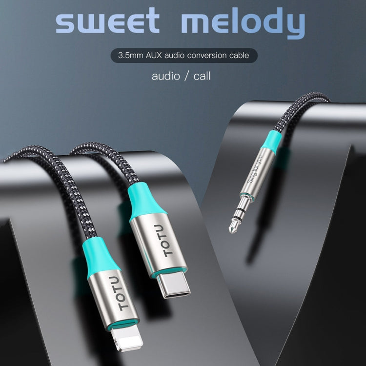 TOTU AD-4 8 Pin to 3.5mm Male AUX Audio Adapter Cable, 8 Pin to 3.5mm Male