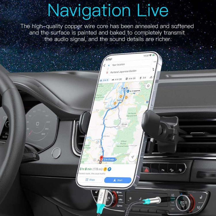 Câble adaptateur audio auxiliaire TOTU AD-9 3,5 mm vers 3,5 mm mâle, 3,5 mm vers 3,5 mm mâle