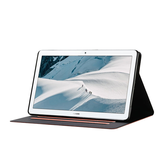 Back panel display of durable solid leather construction