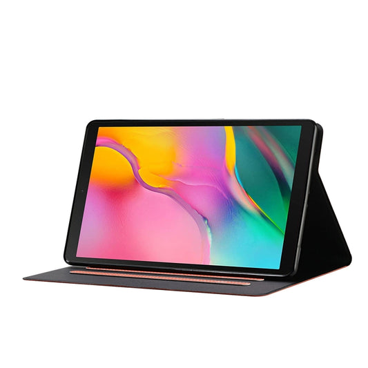 Angled view of Tab A case demonstrating flexible stand position for viewing