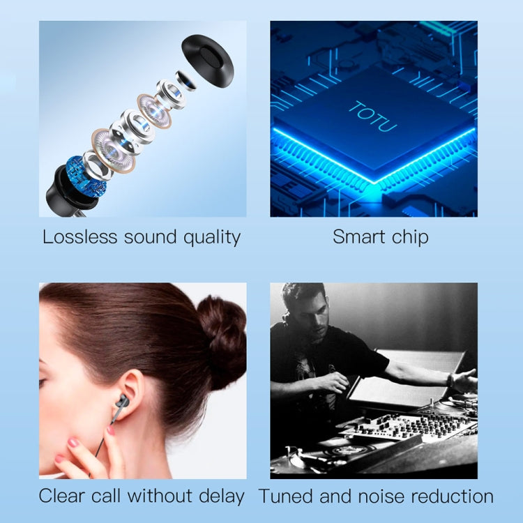 Câble pour écouteurs intra-auriculaires filaires TOTU EP-3, longueur : 1,2 m, 3,5 mm, 8 broches, USB-C/Type-C