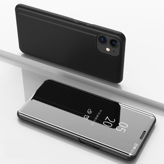 Plated mirror flip leather case with kickstand for iPhone 12 Pro Max, rose gold