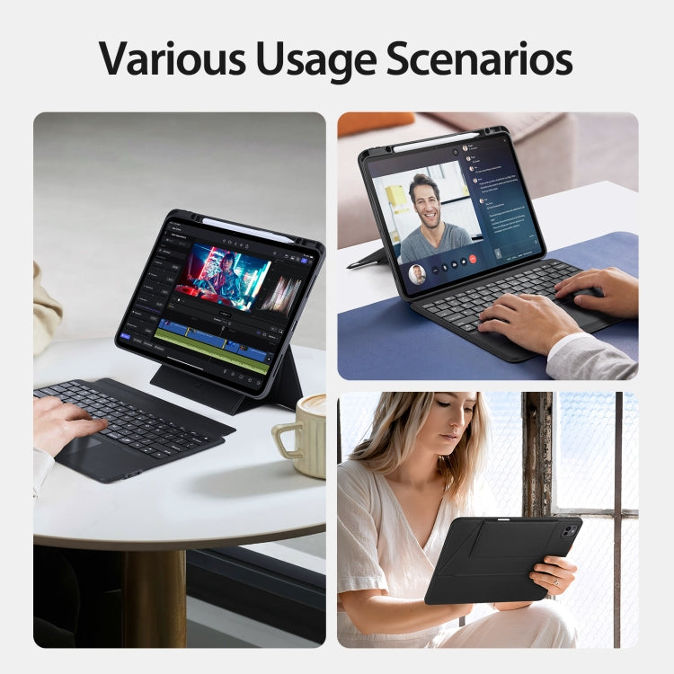 Étui clavier magnétique sans fil Bluetooth DUX DUCIS série DK pour iPad Pro 13 (2024), iPad Pro 11 (2024), iPad Air 11 (2024), iPad 4 et 5 (2022), iPad 10e génération (10.9) (2022), iPad 10.2 (2019/2020/2021/Air 2019)